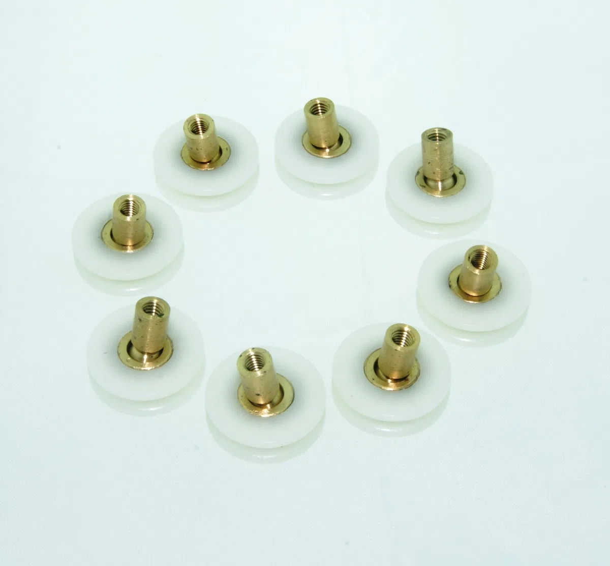 8 x porta doccia rulli V giunti a sfera, scanalato/ruote 20 mm diametro LW045