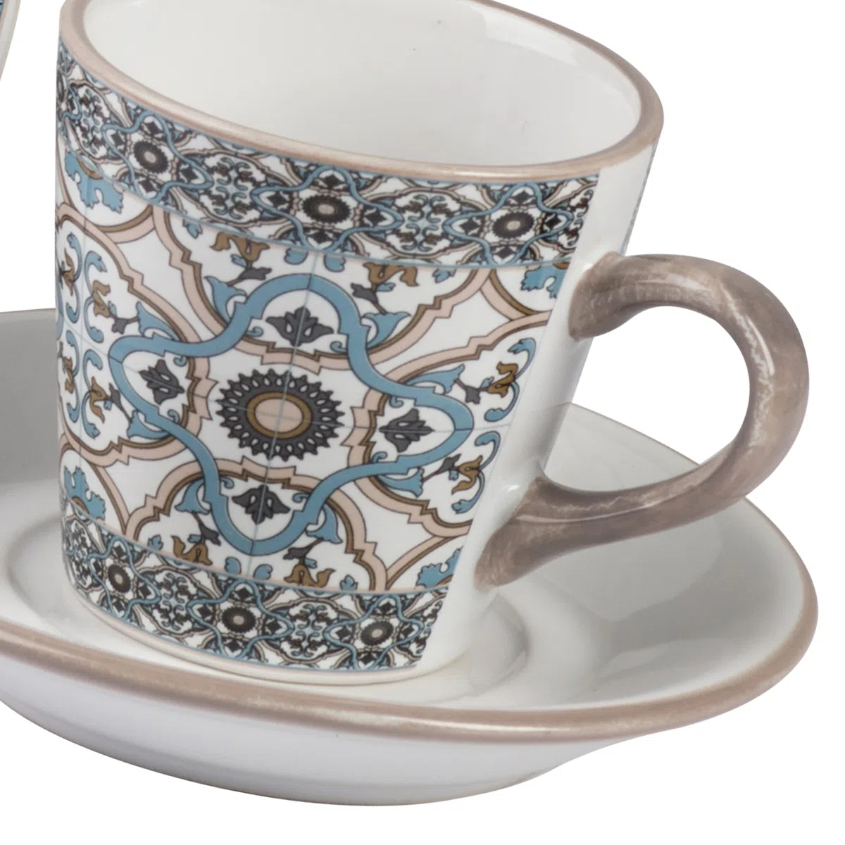Baroni Home Set da 6 Tazzine decorate Linea Noto, 15x13x29 cm