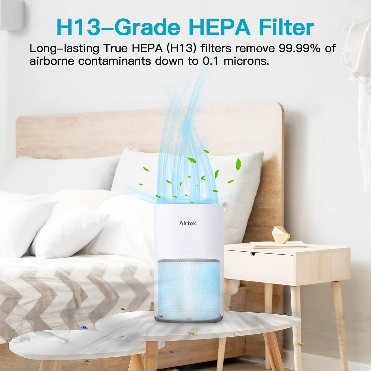 AIRTOK Filtro di ricambio per purificatore d'aria AP1001, sistema di purificazione a 5 strati, filtro HEPA H13 True