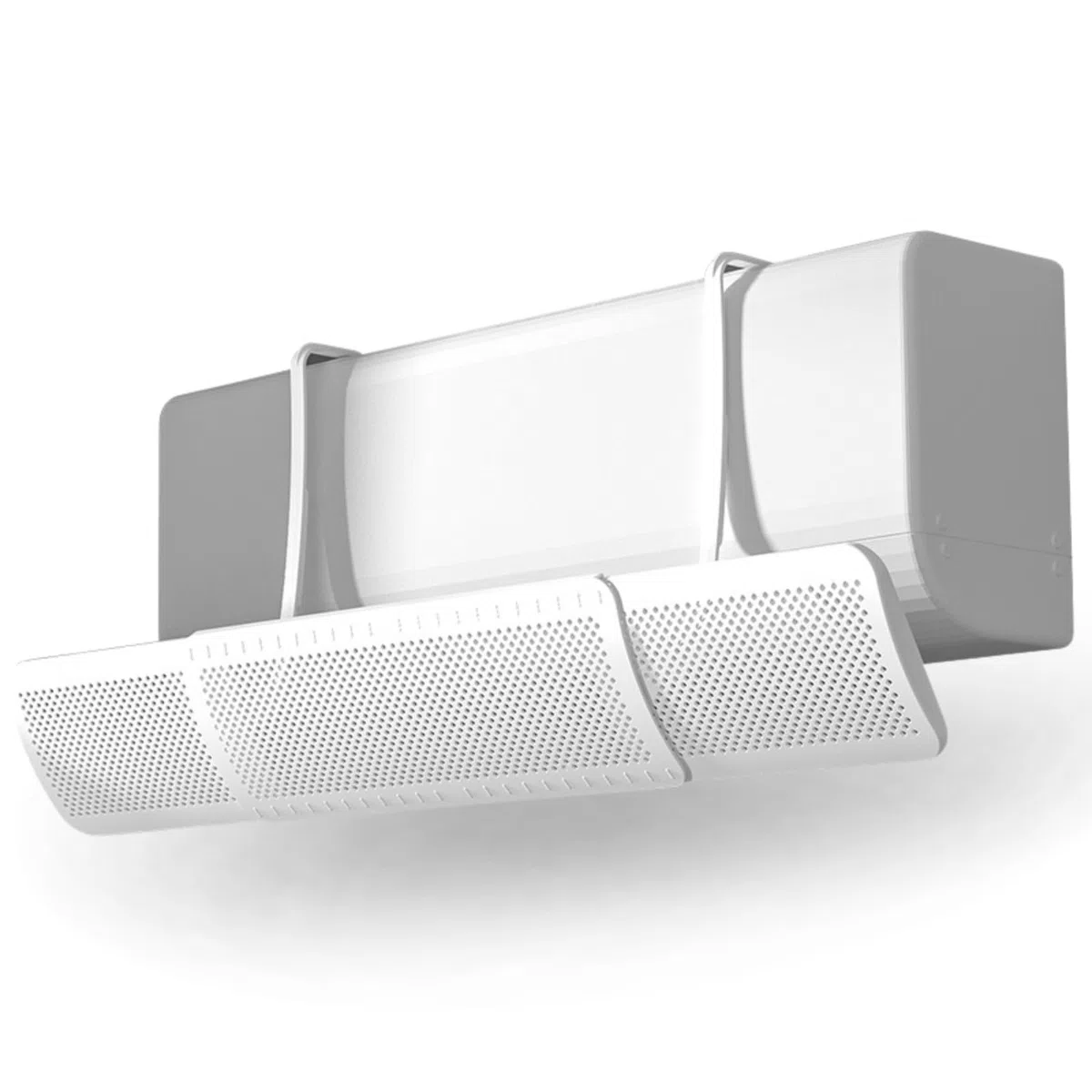 Deflettore Condizionatore Estensibile, Deviatore Aria Condizionatore Universale, Deflettori Aria, Materiale ABS Sicuro, Installazione Senza Attrezzi, Adatto a Casa Ufficio Persone Sensibili, Bianco