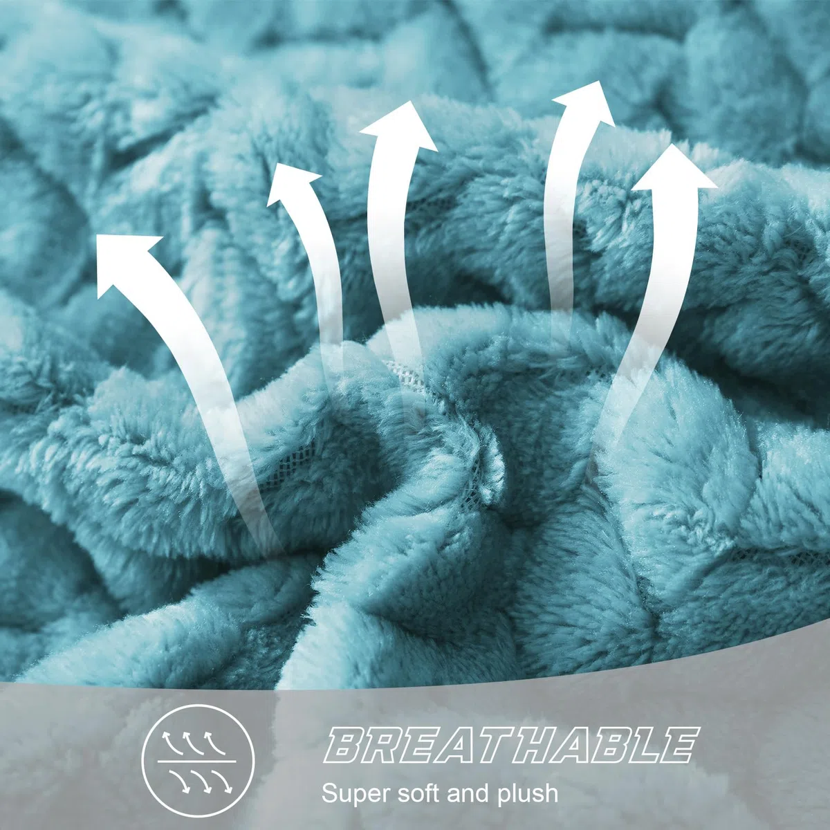 Exclusivo Mezcla Coperta Plaid Pile di Flanella per Divano, 130x170 CM Coperta Letto Singolo con Modello a Foglie, Morbida e Calda, Blu ardesia