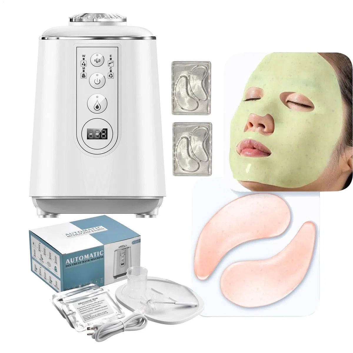 Macchina per la creazione di maschere per il viso, crea il tuo kit per maschere per il viso,Macchina automatica per impacchi facciali - Smart Face Masque Maker con voce, prodotto per la cura della pel