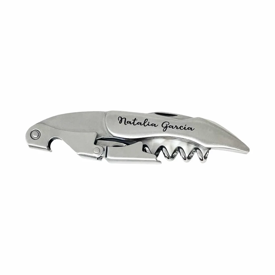 Cavatappi professionale personalizzato in acciaio inox con incisione laser | regalo grabado | Per sommelier, matrimoni, compleanni | 1 unità