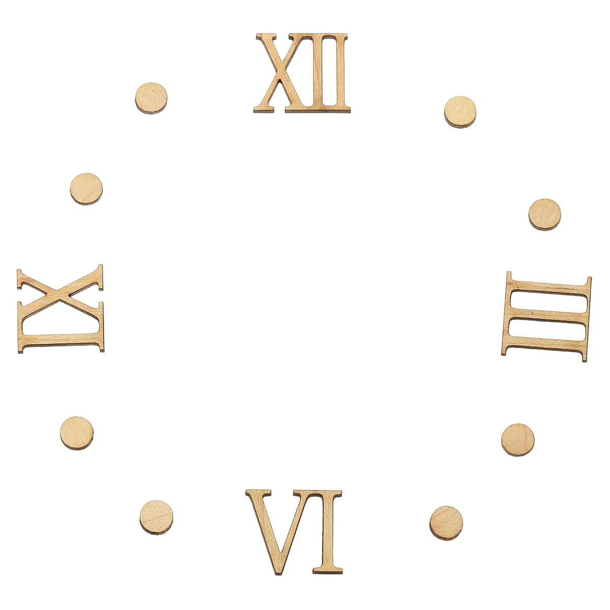 PATIKIL Kit Numeri Orologio In Legno, 1.18 Pollici Accessori Numeri Orologio Autoadesivi Per Sostituzione Numeri Orologio Digitale Fai Da Te, Numeri Romani/Punti Verticali