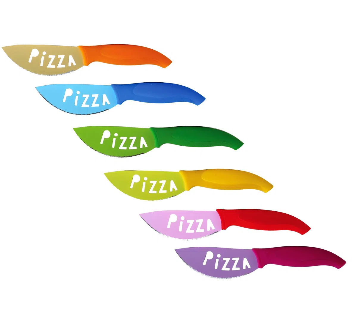 Excelsa Unisex - Adulto Passione Color Set 6 Coltelli Pizza, Multicolore, 6 Pezzi