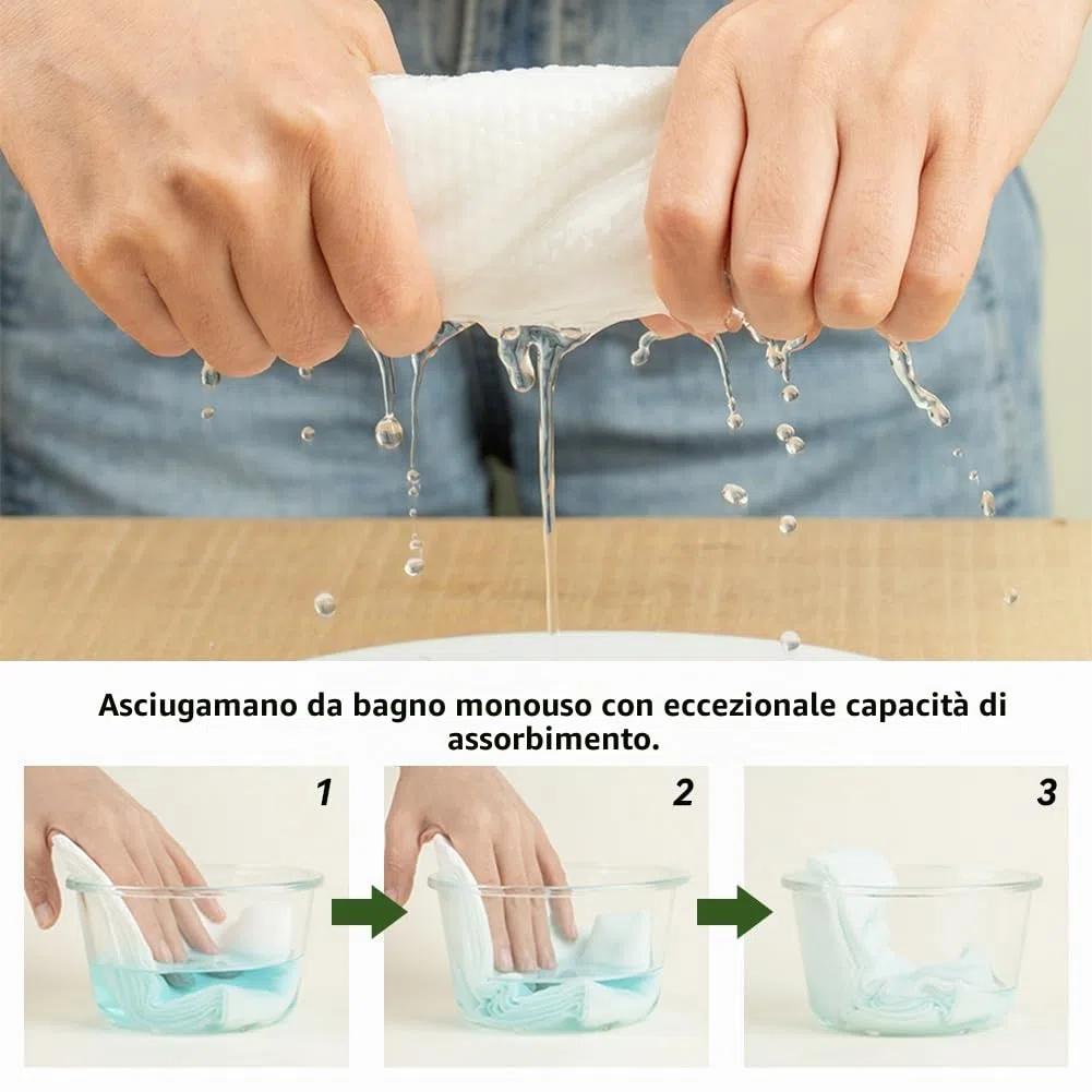 10pcs Asciugamani USA e Getta Ispessito, 70 x 100cm Portatili Asciugamani Monouso, Telo Doccia Grandi Monouso per Parrucchiere Massaggi Cosmetologia e Pulizia