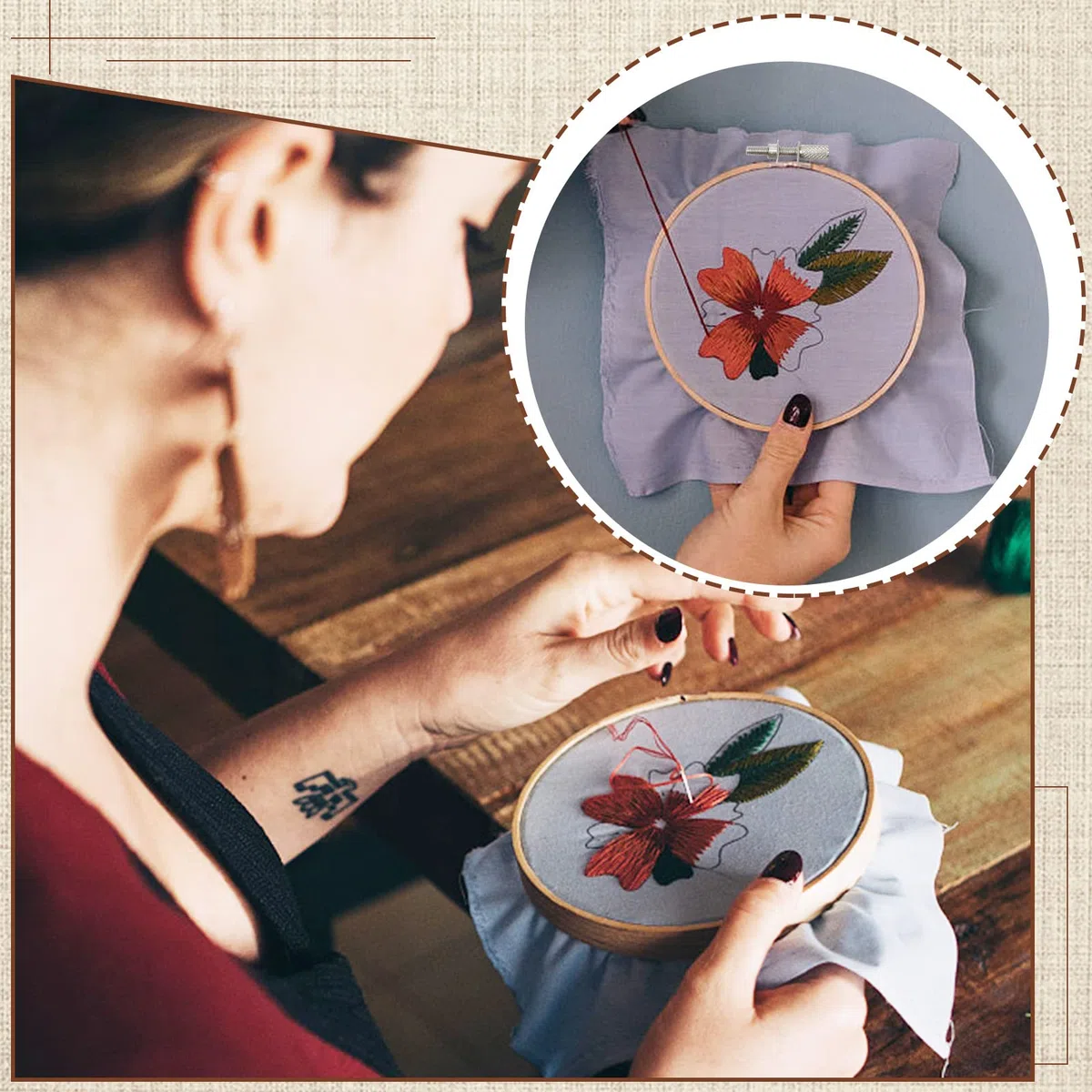 16 Pezzi Cerchi da Ricamo in Legno, 8 cm Telaio da Ricamo Bambù Piccoli Telaio Ricamo Rotondo Anello a Cerchio a Punto Croce Croce Ricamo Hoops Cerchio per Ricamo per Cucito a Mano e Fai da Te Craft