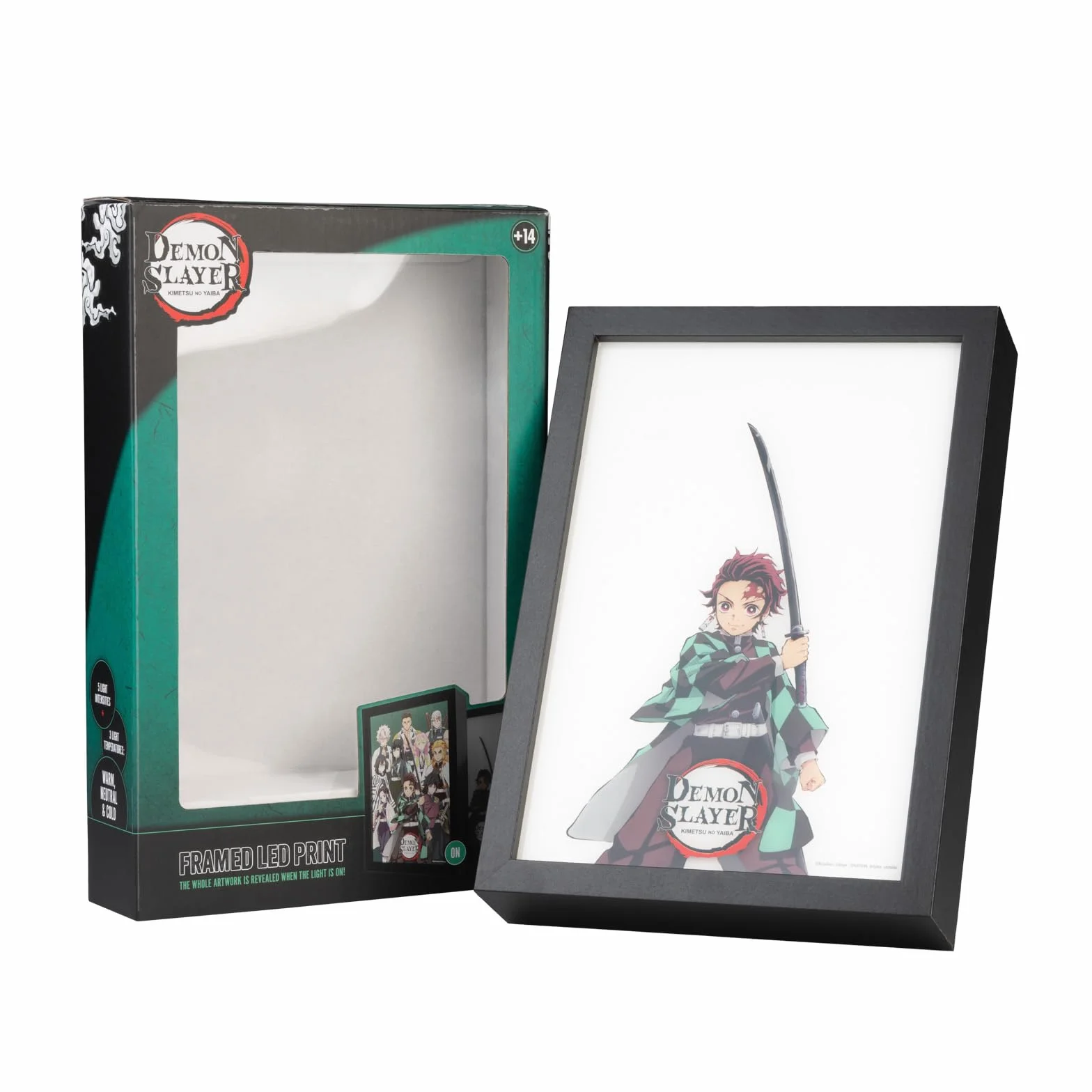Grupo Erik Quadro Luminoso LED Demon Slayer Manga - Lampada da Tavolo Decorativa con Cornice per Gaming Room, Effetto Doppia Immagine e 15 Modalità di Luce | Cavo USB Incluso (20 x 28 x 5 cm)
