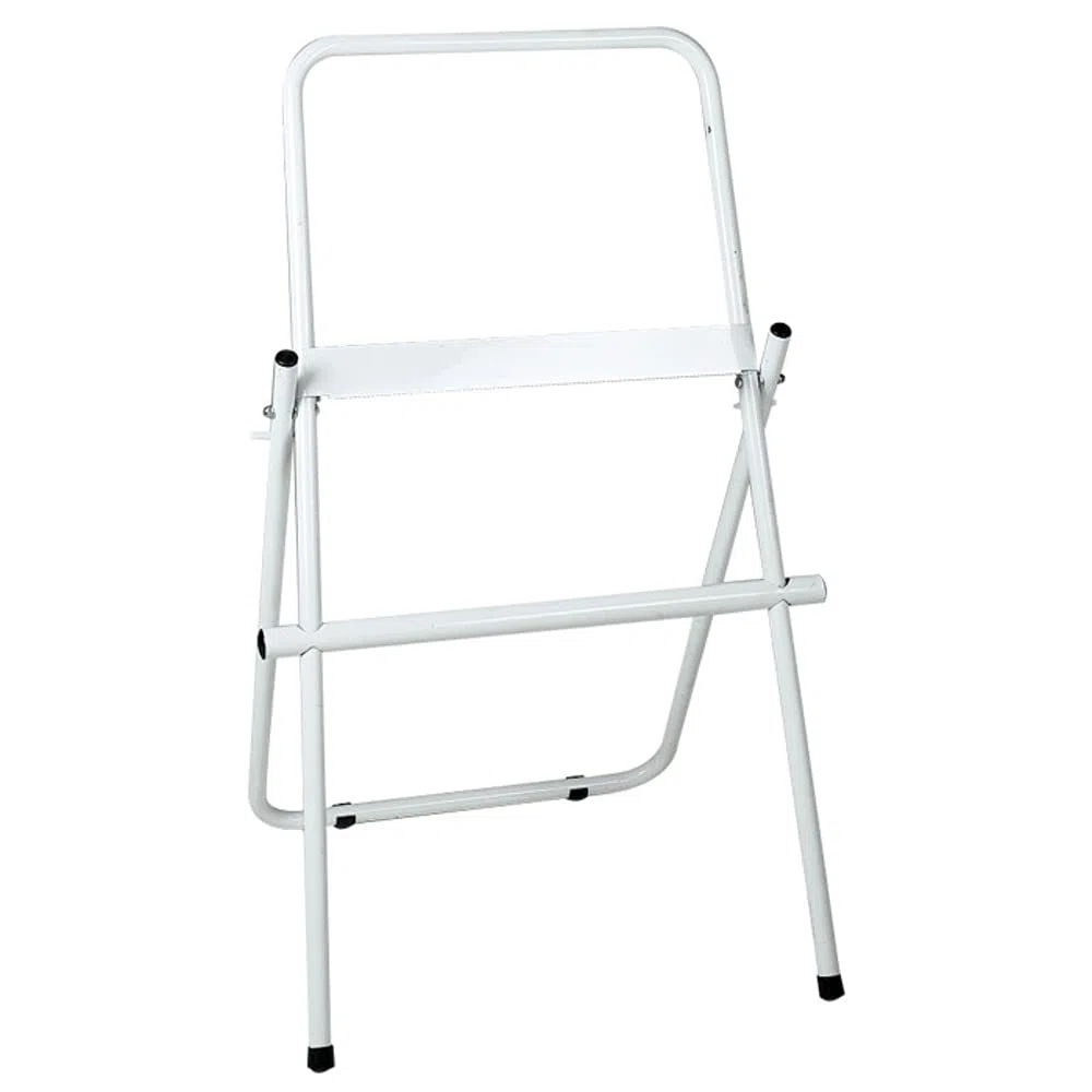 VERDELOOK | Portarotolo in Metallo Verniciato da Terra e da Muro, 92x46 cm, Diametro 20 mm, Colore Bianco, Adatto ad Ambienti Lavorativi e Industriali, Portarotolo Carta Mani