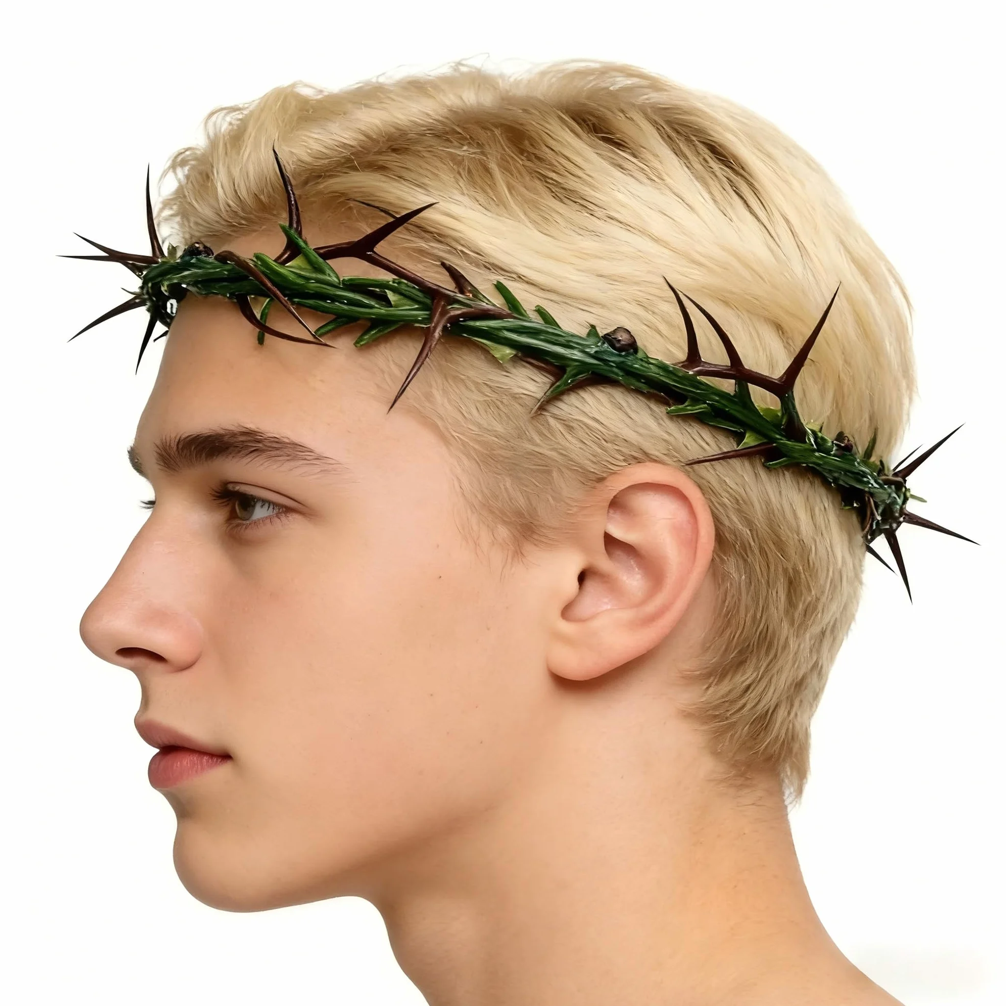 Corona di spine di plastica da 20 cm per la rappresentazione della Passione, corona indossabile per la rappresentazione in chiesa, decorazione dell'albero di Natale, ornamento corona per costumi.
