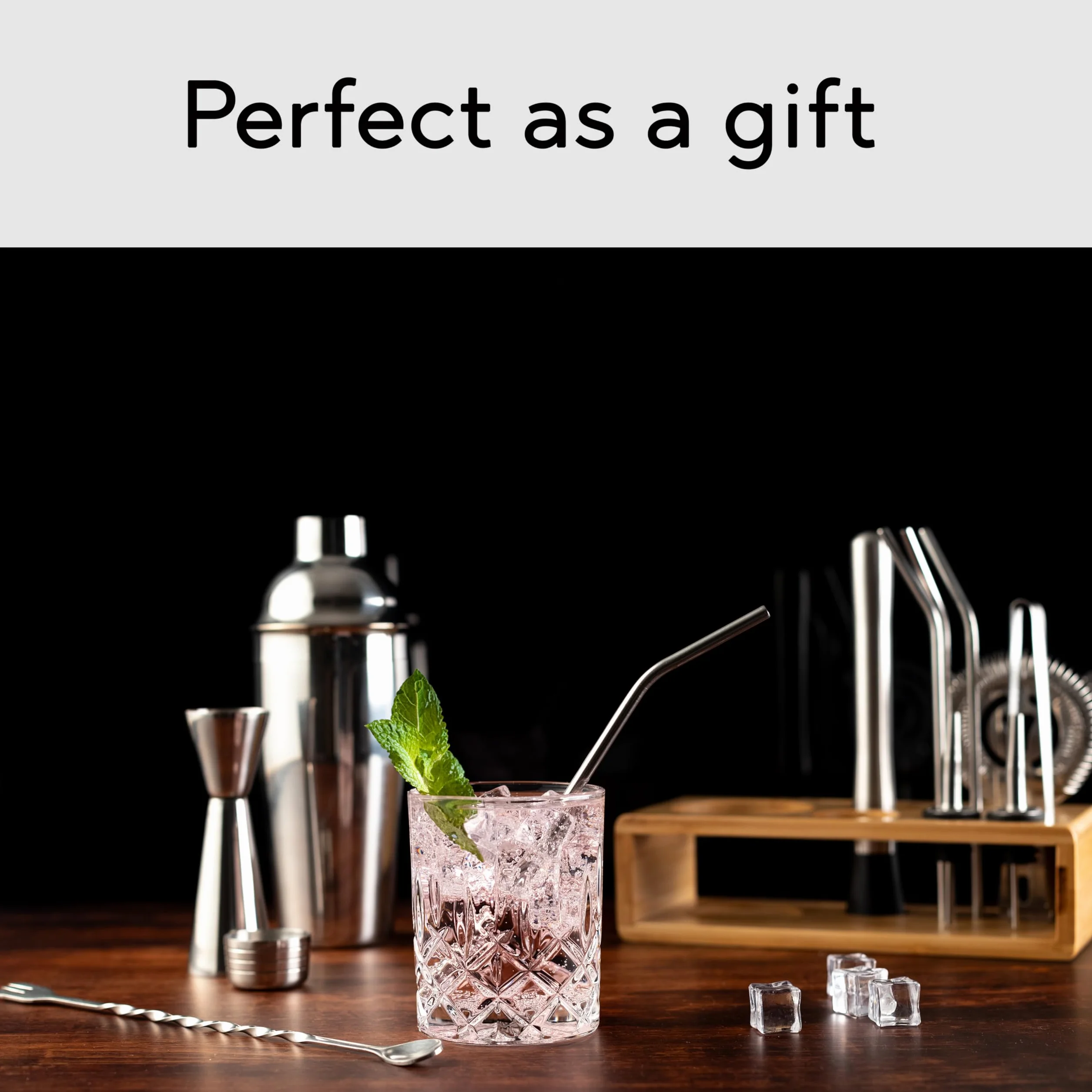 Hanseküche Set da Cocktail – Shaker Boston da 825ml in acciaio Inox, facile da aprire e senza inceppamenti, set professionale di shaker da cocktail incluso supporto ideale per barman e amanti dei