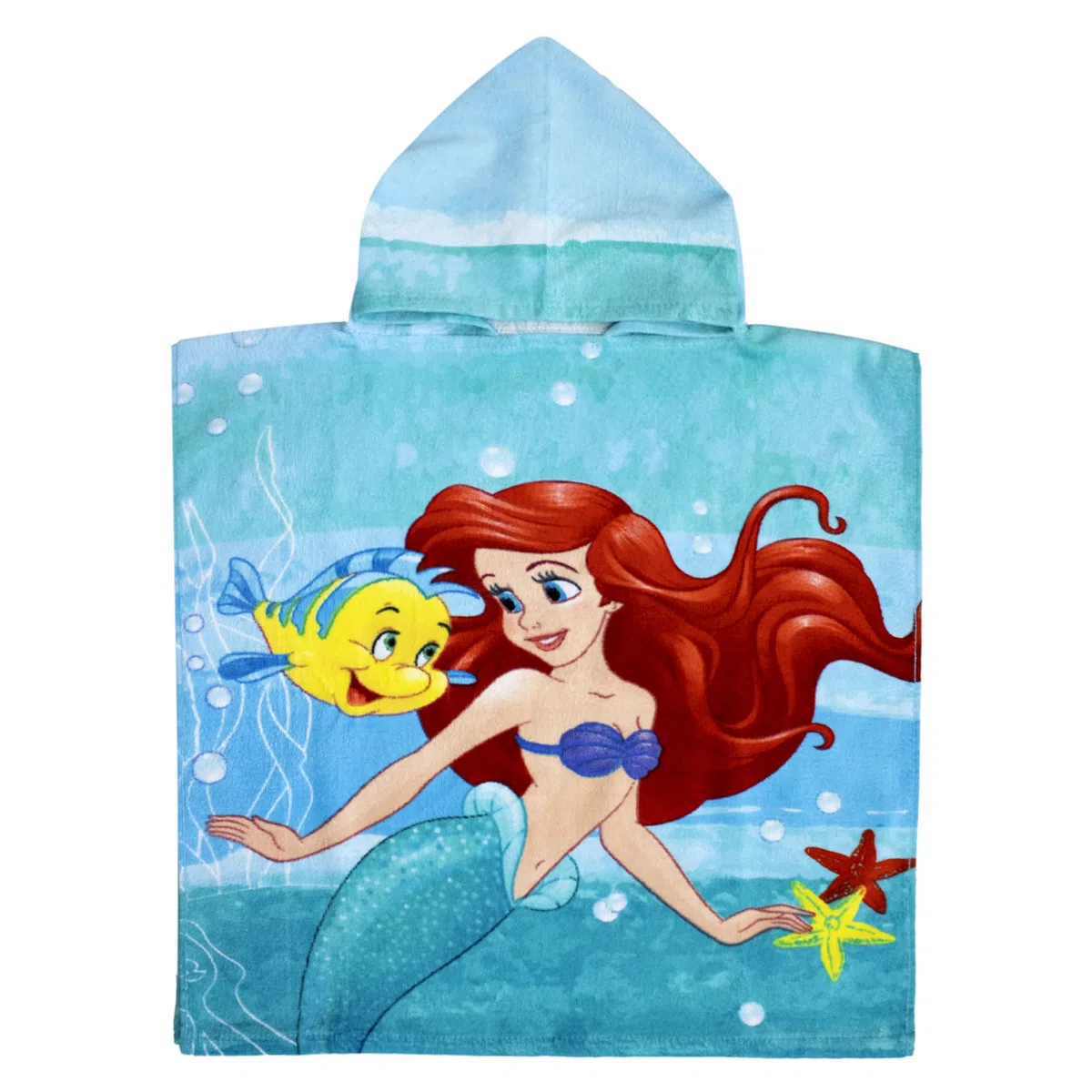 Jerry Fabrics Poncho mare La Sirenetta Ariel in cotone per bambina 50x115cm asciugamano 6801