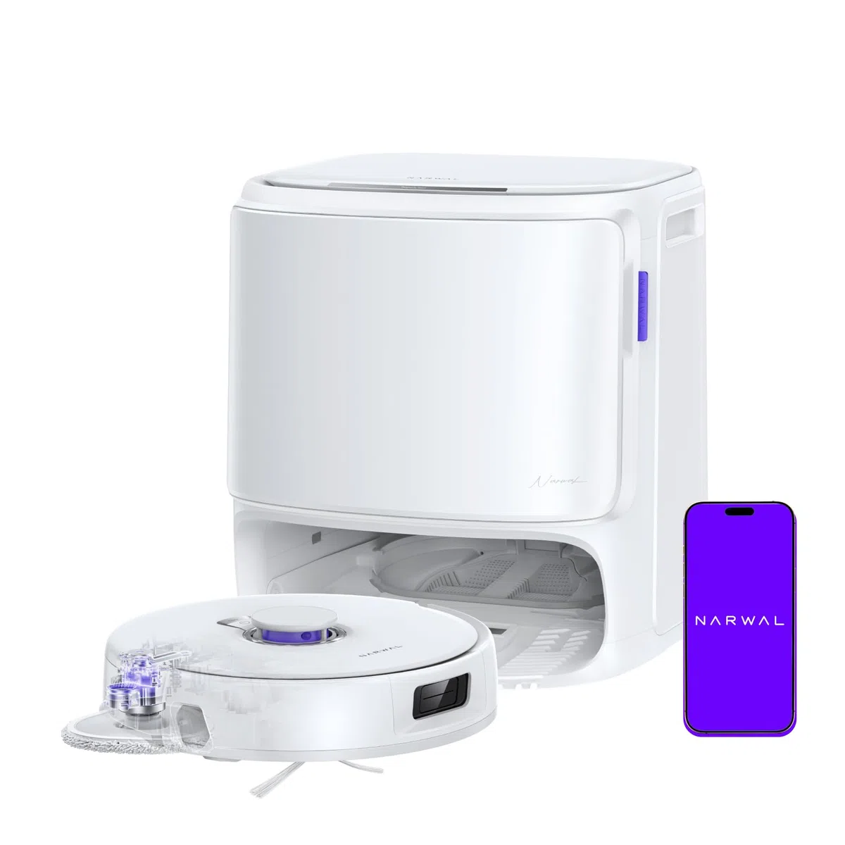 NARWAL Freo Z10 Pro Robot Aspirapolvere Lavapavimenti, 18500Pa, CarpetFocus2.0, DualFlow2.0 Anti-groviglio di Peli, Mop Estensibile, Navigazione Radar LDS, Acqua Calda a 75℃, Autopulizia e Asciugatura