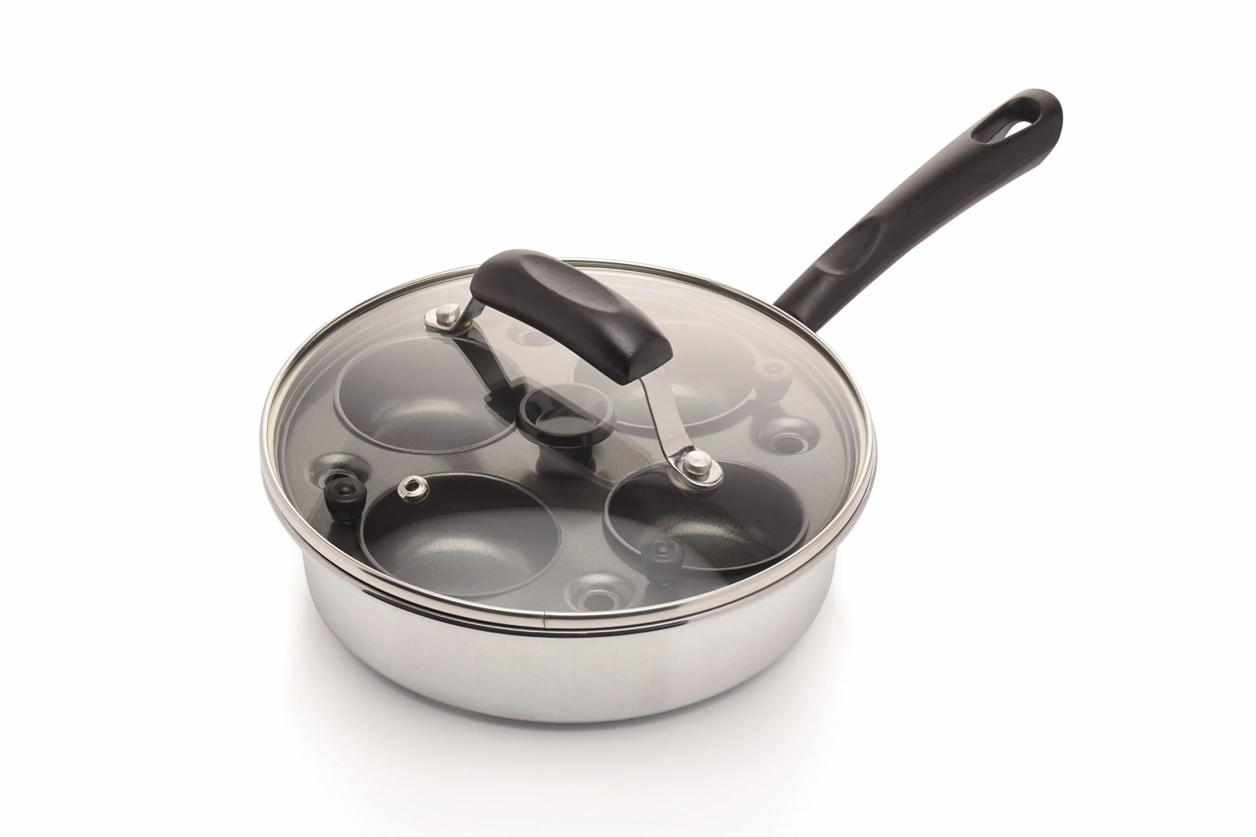 KitchenCraft Cuoci Uova in Camicia a 4 Fori in Acciaio al Carbonio Rivestito in Alluminio