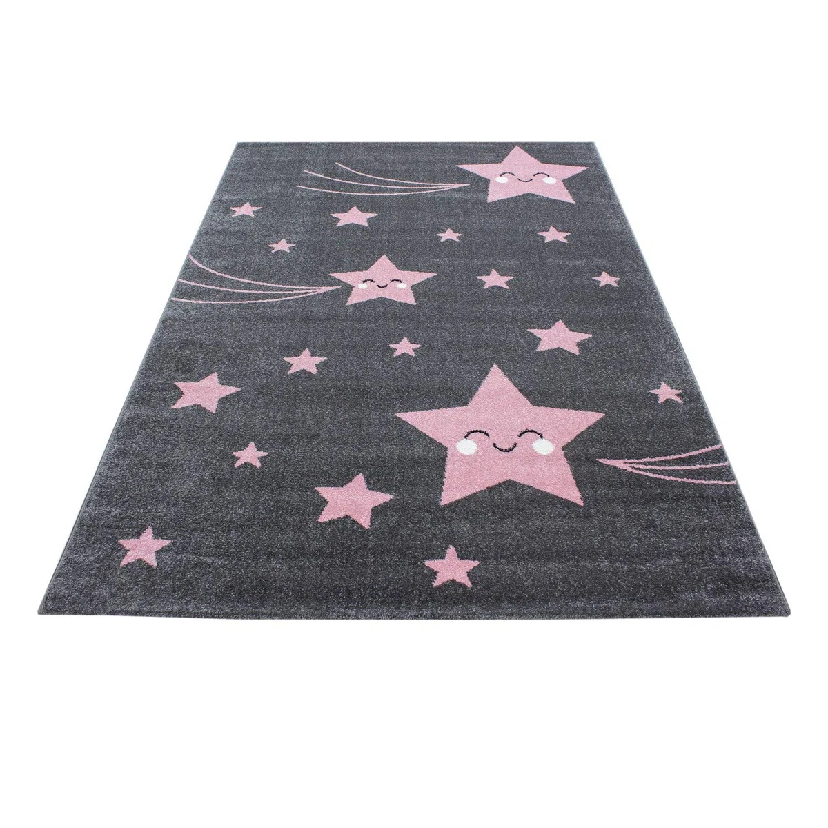 Carpetsale24 Tappeti per Bambini, Colore Rosa, Disegno a Stella, 112893, Tappeto Rettangolare, Tappeti Camera dei Bambini, 140 x 200 cm