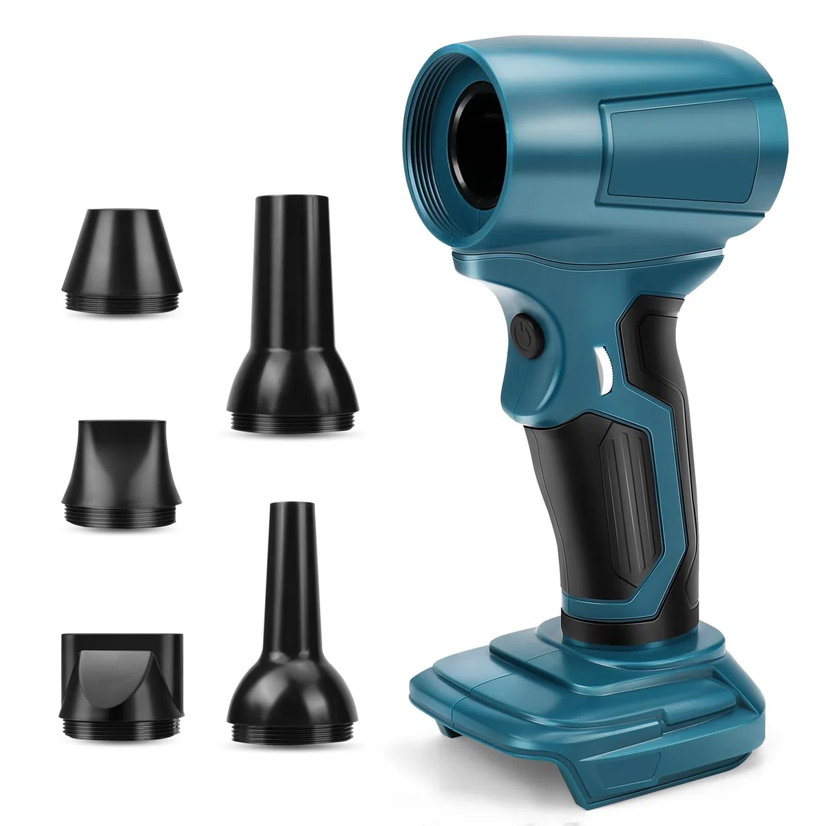 Soffiante per Polvere Senza Fili Compatibile Makita 18V - Soffiatore Portatile 85000 RPM, Motore Brushless, 5 Ugelli, Velocità Regolabile Continuamente (Senza Batteria)