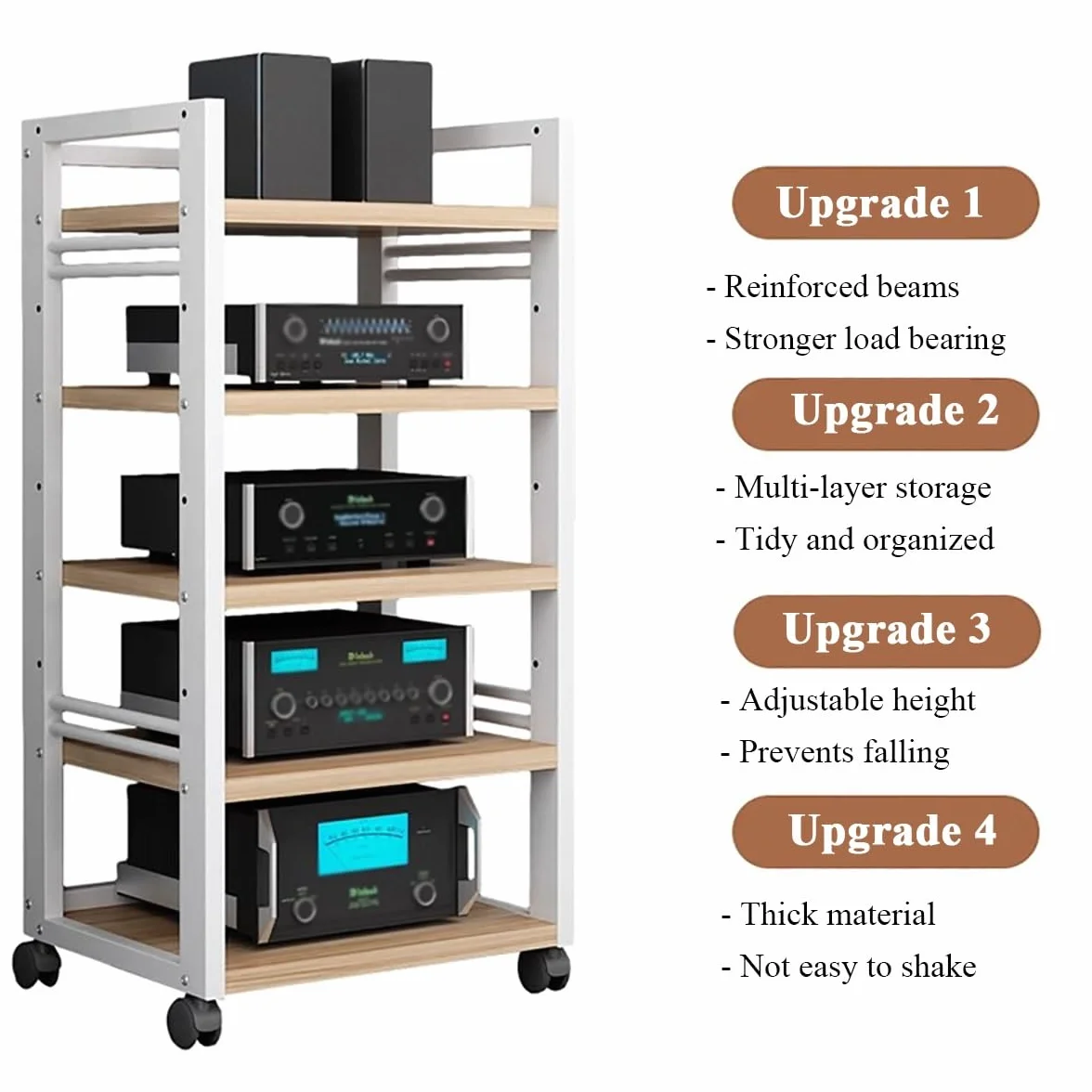 mobile stereo hi fi rack hifi Supporto Multimediale AV Rack For Componenti Audio, Home Theater Angolo Ufficio Armadietto For Giradischi Stereo In Legno Con Ripiani Aperti For Soggiorno, Unità Di Archi