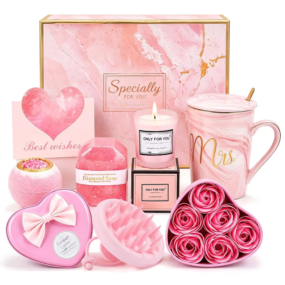 Regalo di compleanno per ragazze 9 10 11 12 13 14 anni – Set regalo rosa per adolescenti con bicchiere da 473 ml con cannuccia e coperchio in bambù, mini set di pennelli da trucco