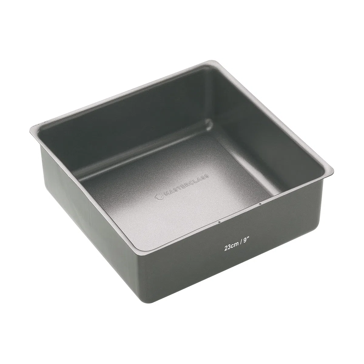 MasterClass Deep Cake Tin, 23cm Square Pan, With Loose Bottom, Non Stick, 1 mm Carbon Steel, PFOA free, 9 Inch, Grey