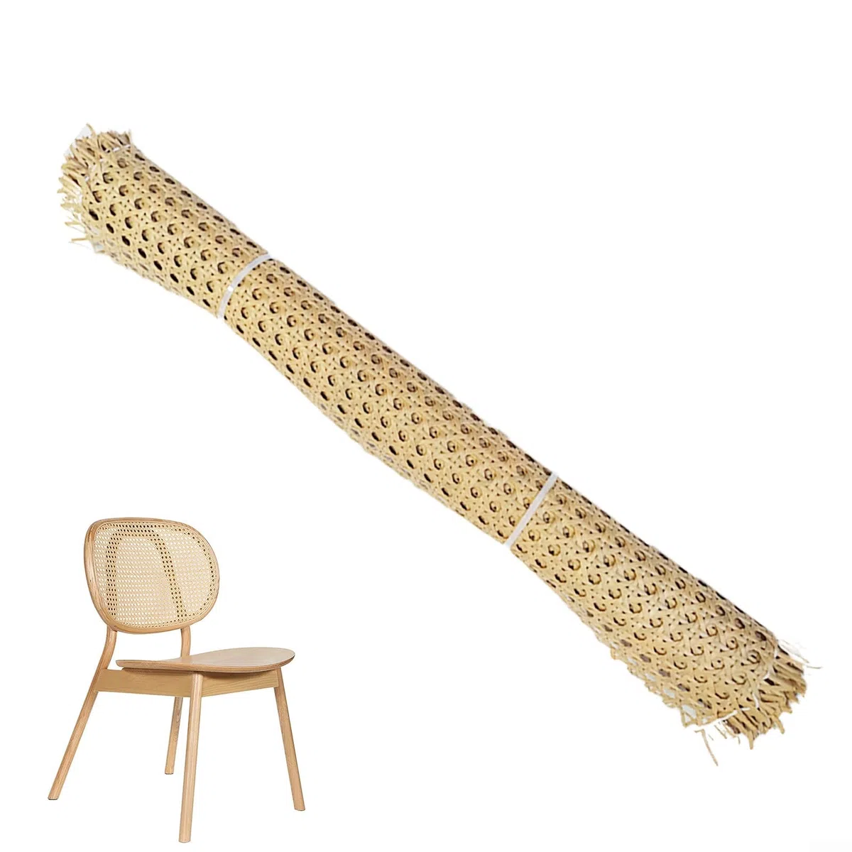 DAZZLEEX Cinghia in vimini per canne di rattan, rotolo di tessuto per sedie, soluzione elegante per la riparazione di mobili, 50,8 cm x 1 m