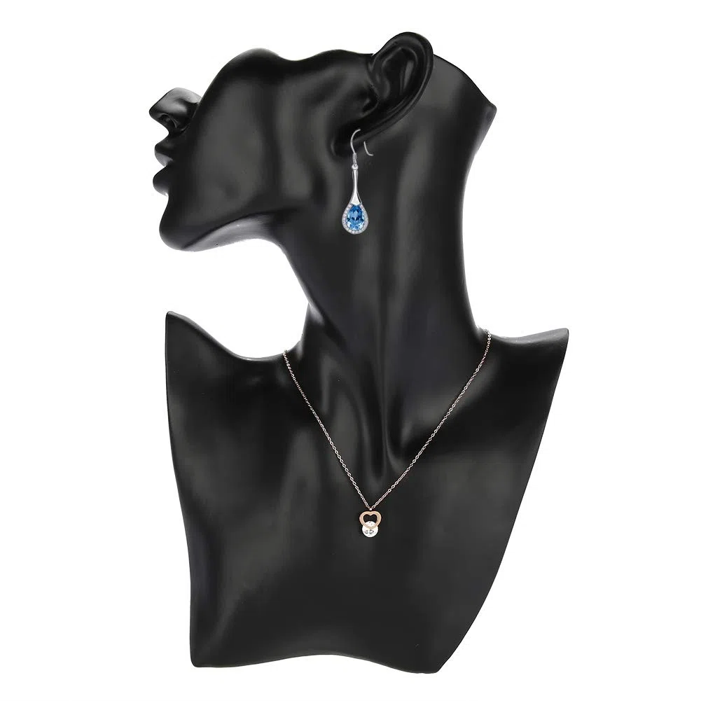 Testa Manichino, Espositore Collane, Portaorecchino per Collana Busto Testa Modello manichino Modello Porta Collane Da Tavolo per Esposizione Gioielli Modello Negozio (Nero)