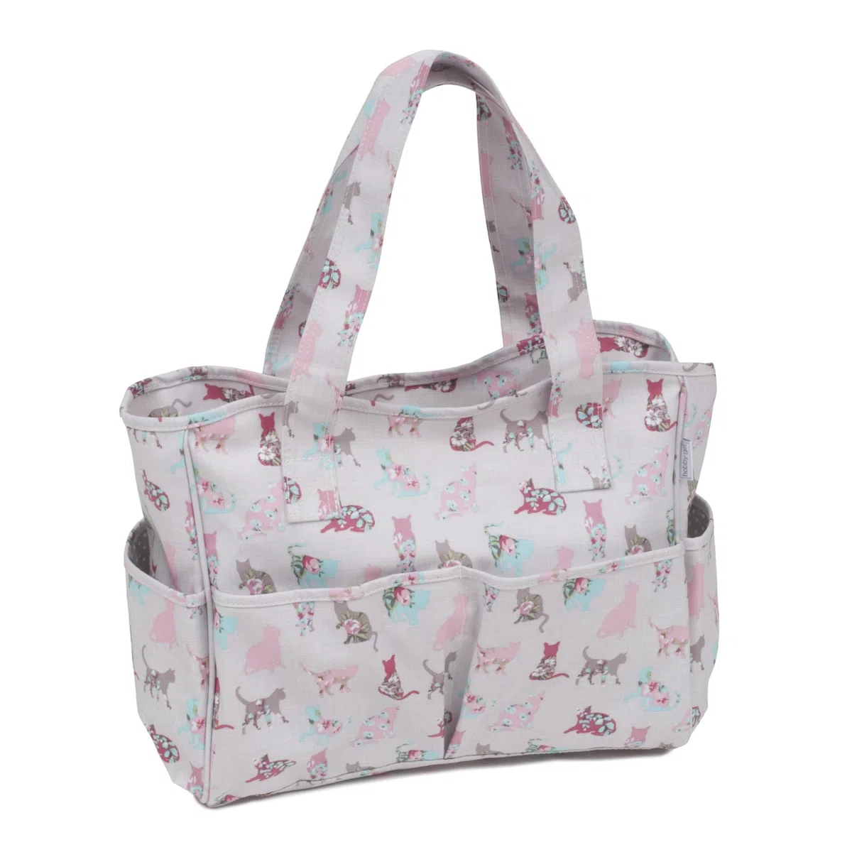 Hobby Gift Borsa Media per Maglia - Creativa da Viaggio con Scomparti, Organiser per Uncinetto per Punto Croce, Filati, Ricamo, Hobby Creativi e Progetti Artistici - 13 x 34,5 x 29 cm, Gatti