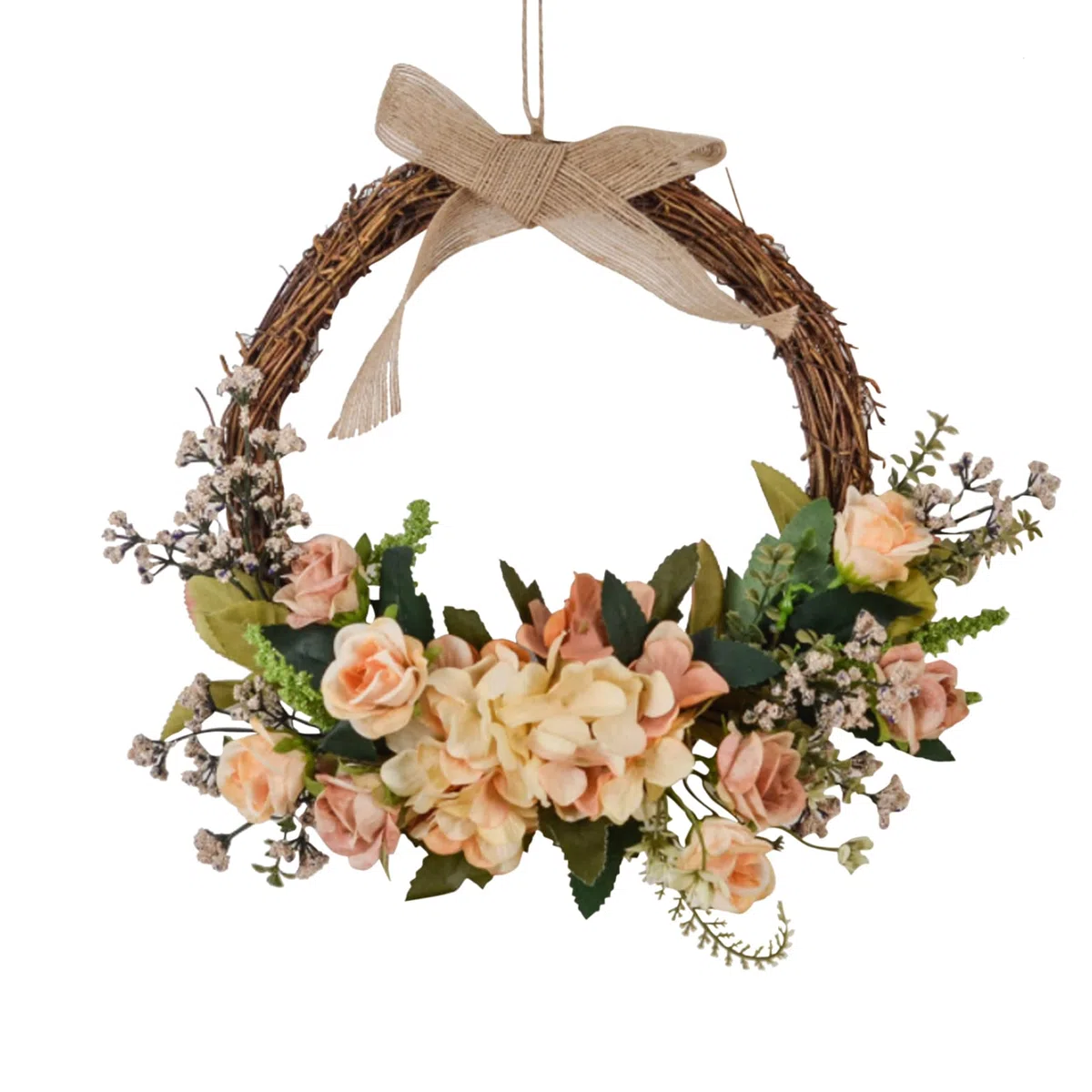 Ghirlanda Primaverile per Porta d'ingresso | Estate Primavera Ghirlanda Fiori Rattan Intrecciato a Mano - Decorazione Domestica per Porta d'ingresso, Parete, Finestra, Matrimonio, Feste