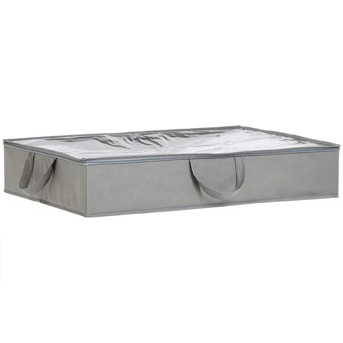 Amazon Basics Contenitore sottoletto in tessuto, Cerniera, Confezione da 2, Grigio