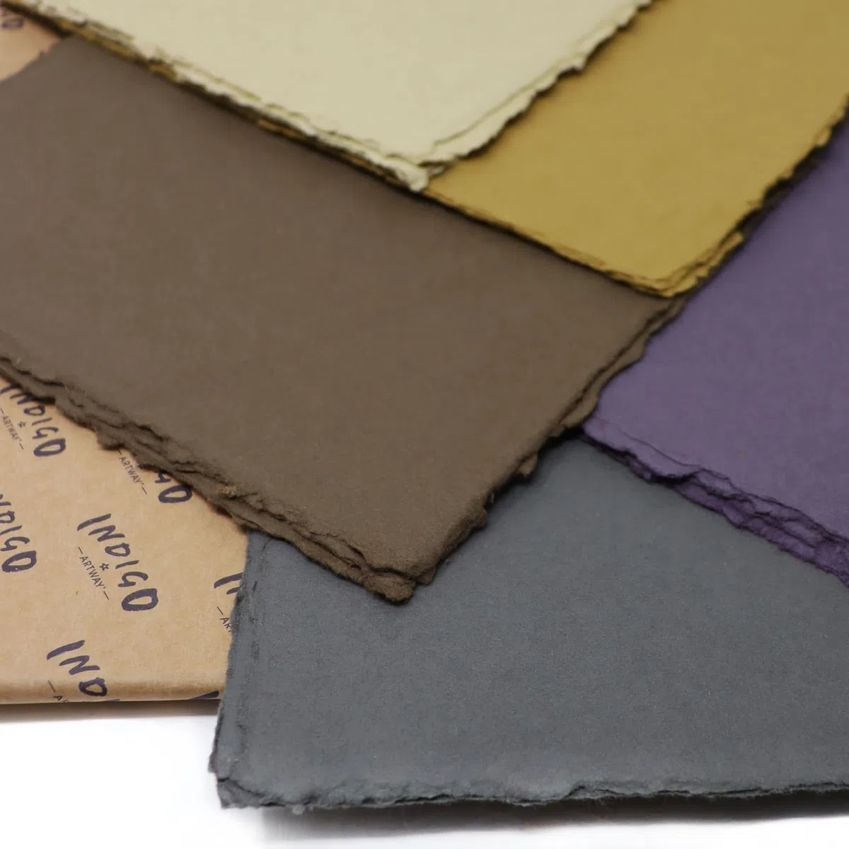 Artway Indigo - Carta di Cotone A4 - Carta Colorata Fatta a Mano/100% Cotone - Da 220 gsm a 250 gsm - Texture Liscia - Confezione Mista A4 da 5 Colori x 25 Fogli