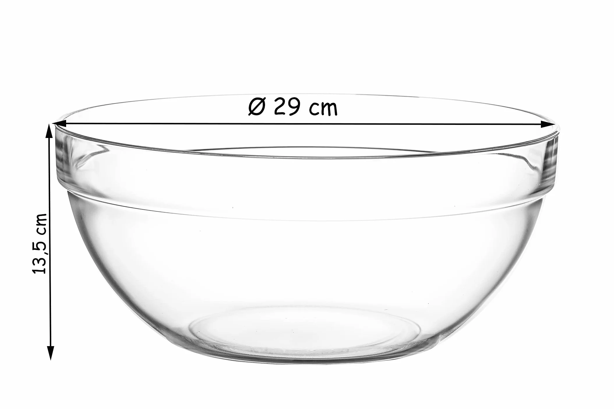 Arcoroc Impilabile ciotola 29 cm, 5,6 l, 1 ciotola