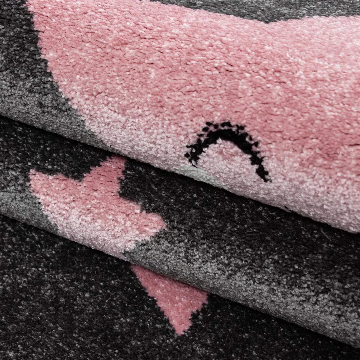 Carpetsale24 Tappeti per Bambini, Colore Rosa, Disegno a Stella, 112893, Tappeto Rettangolare, Tappeti Camera dei Bambini, 140 x 200 cm