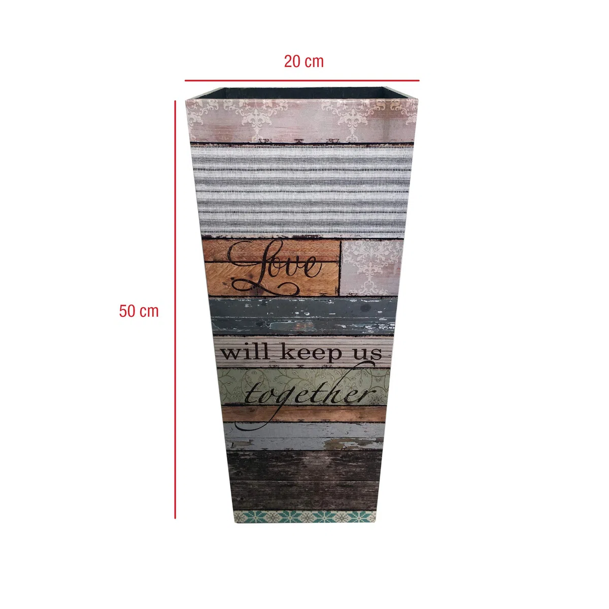 Rebecca Mobili Porta Bastoni da Passeggio, Porta Ombrello Vintage, Mdf Canvas, Marrone Beige, Arredamento Casa Ufficio - Misure: 50 x 20 x 20 cm (HxLxP) - Art. RE6389