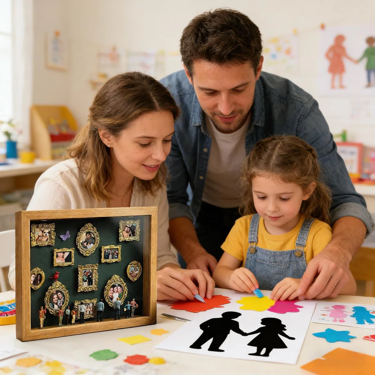 Mini scatola fai da te con sagomas museale, 3D cornice profonda shadow box, kit creativo per esporre i ricordi con mini statuette, regalo significativo per San Valentine e anniversari