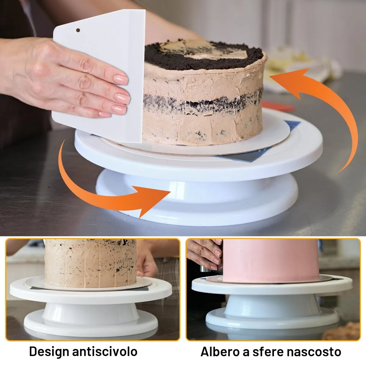 Piatto Girevole per Torte, Supporto per Torte, Set di Accessori per Torte
