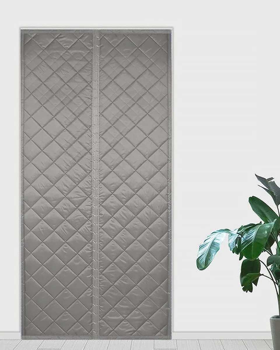 Tenda per Porta Isolante Termico e Acustico, Magnetica Autoassorbente, Anti Freddo per Cucina e Casa, Zanzariera, Nessuna Perforazione Necessaria (Grigio, 80 x 210)
