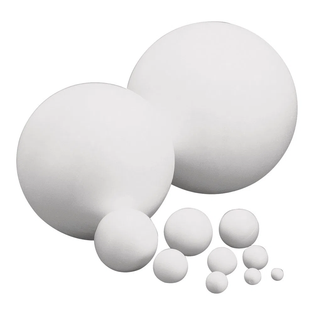 Rayher 3306300 Sfera in Polistirolo, Divisibile, 2 Semisfere, da Decorare e Colorare, Bianco, 40 cm, Natale
