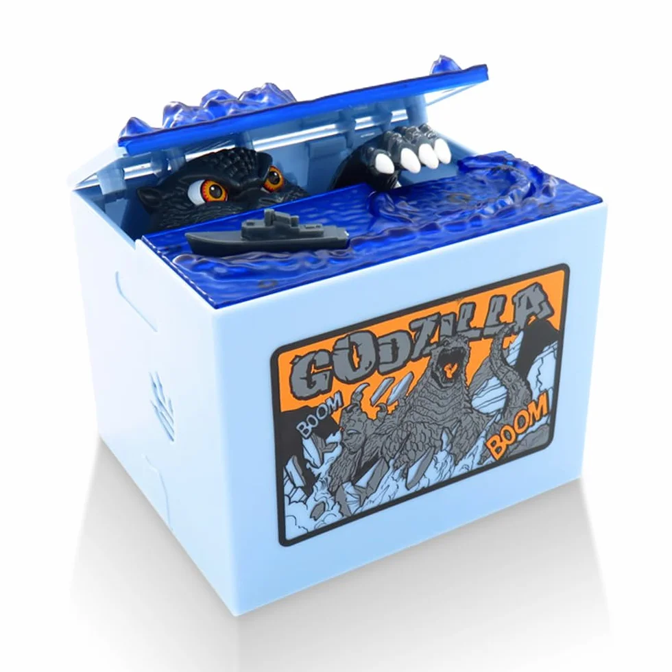 Salvadanaio Dinosauro per Bambini, Godzilla-Salvadanaio Automatico, Compleanno per Ragazzo e Ragazza di Buono per Decorazione, Regalo per Bambino Adulto