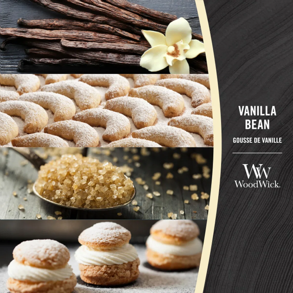 WoodWick Candela profumata Ellispe con stoppino crepitante | Vanilla Bean | Durata della fragranza: fino a 50 ore