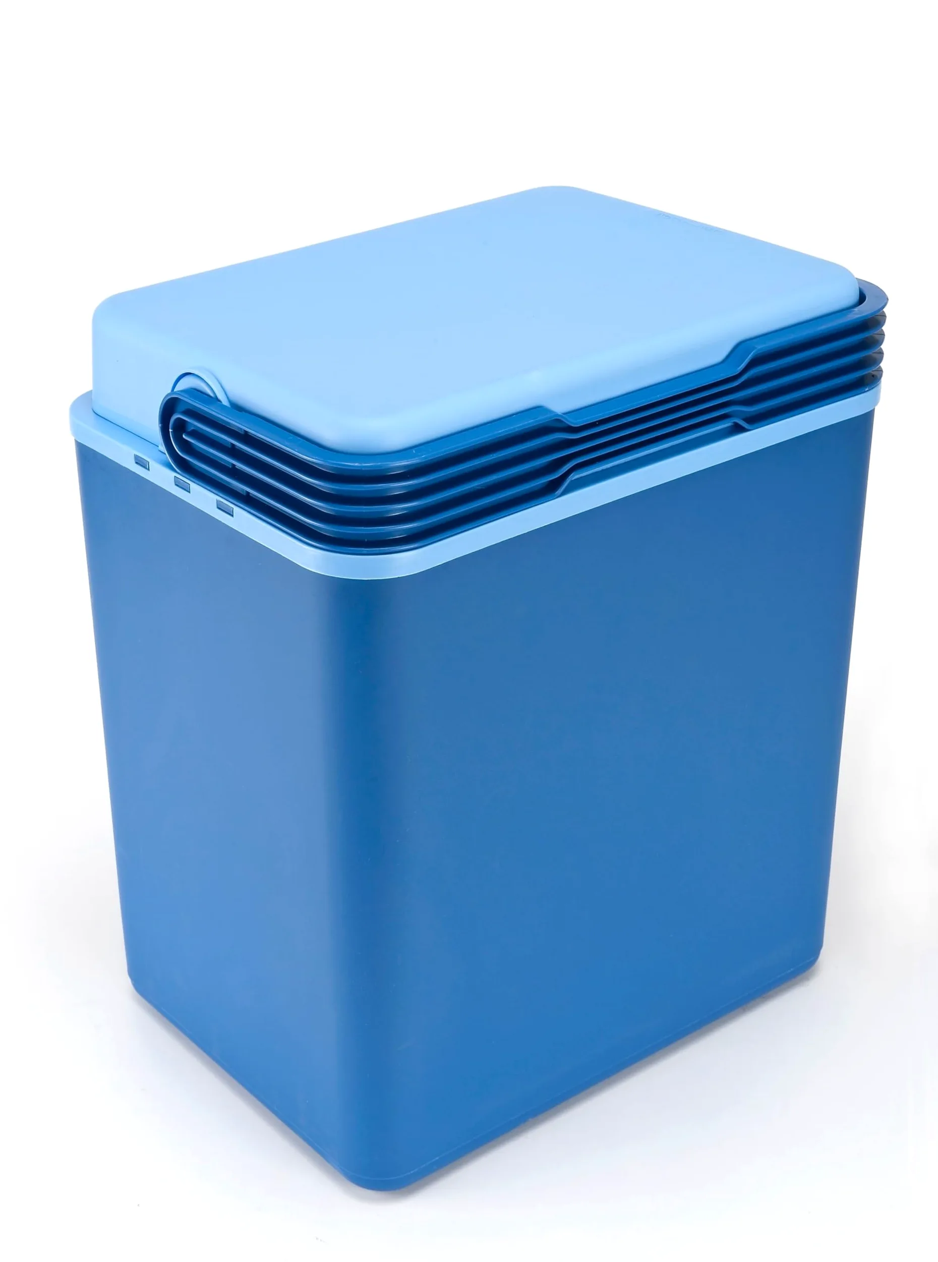 aro Frigorifero portatile passivo, plastica, 32 litri, tempo di isolamento da 5°C a 15°C: 9 ore (circa), maniglia blocca coperchio, blu, ideale per campeggio o spiaggia