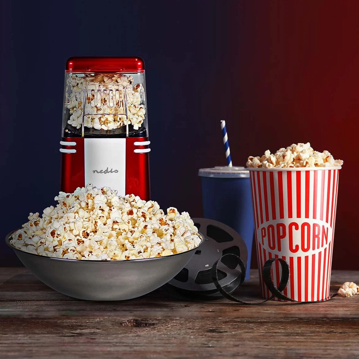 Macchina Popcorn - 1200 W - 2-4 min - Bianco/Rosso