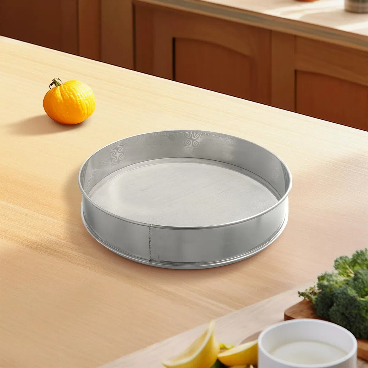 Setaccio per farina, 40 cm, in acciaio inox di alta qualità, setaccio per farina da cucina, setaccio a maglia fine per una facile separazione