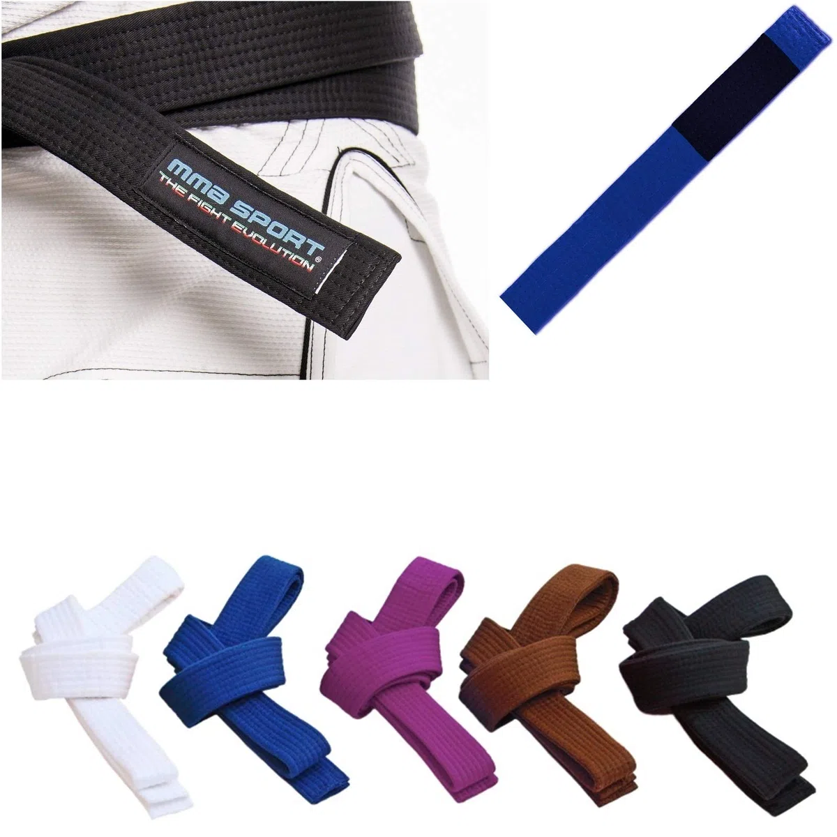 mmasport Cintura BJJ Belt Jiu Jitsu Kimono - gi 100% Cotone 6 mm