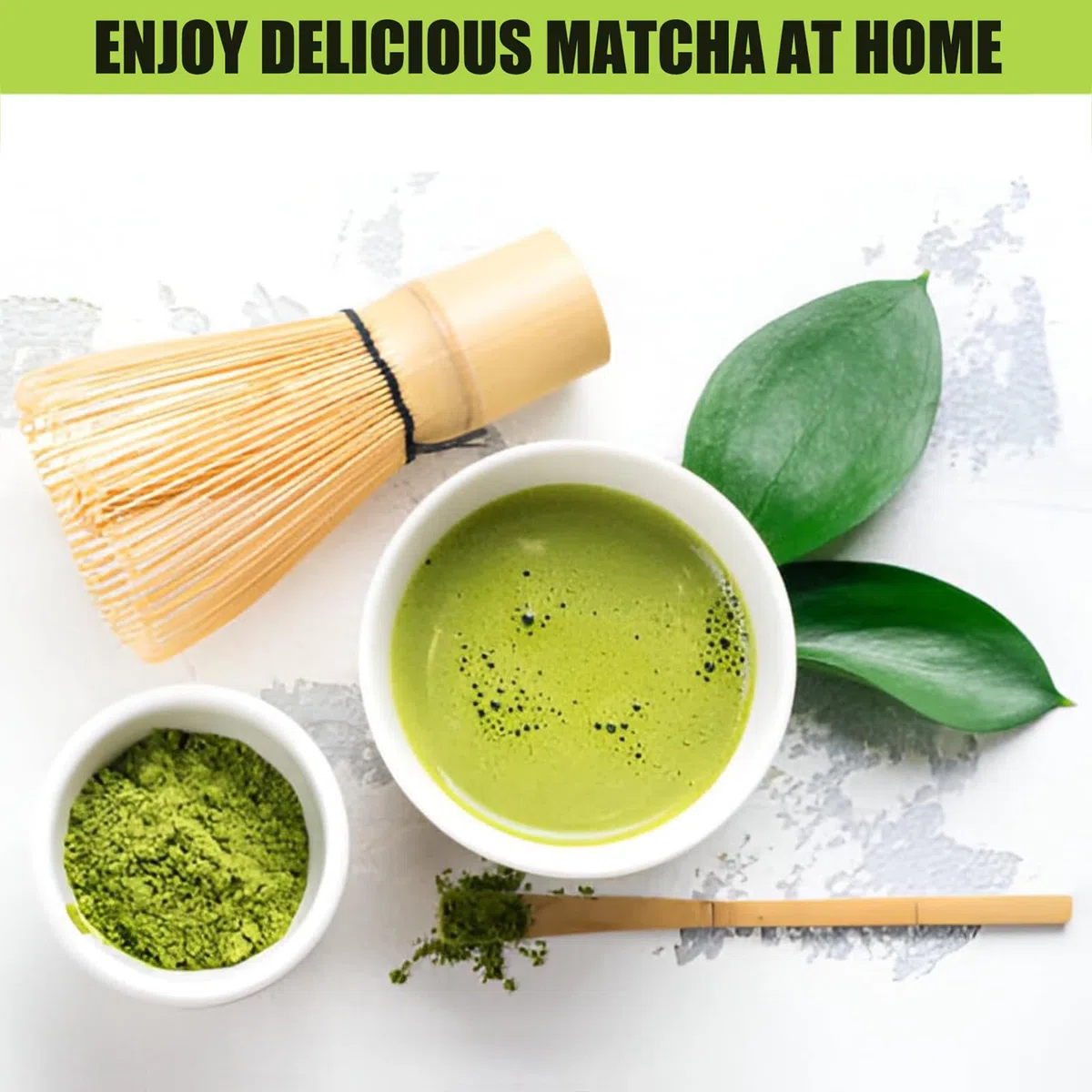 Set Matcha da 7 Pezzi in Stile Giapponese – Kit per la Cerimonia del Tè con Frusta in Bambù, Ciotola da 500ml, Cucchiai, Setaccio, Supporto per Frusta e Panno – Accessori Completi per Matcha (Bianco)