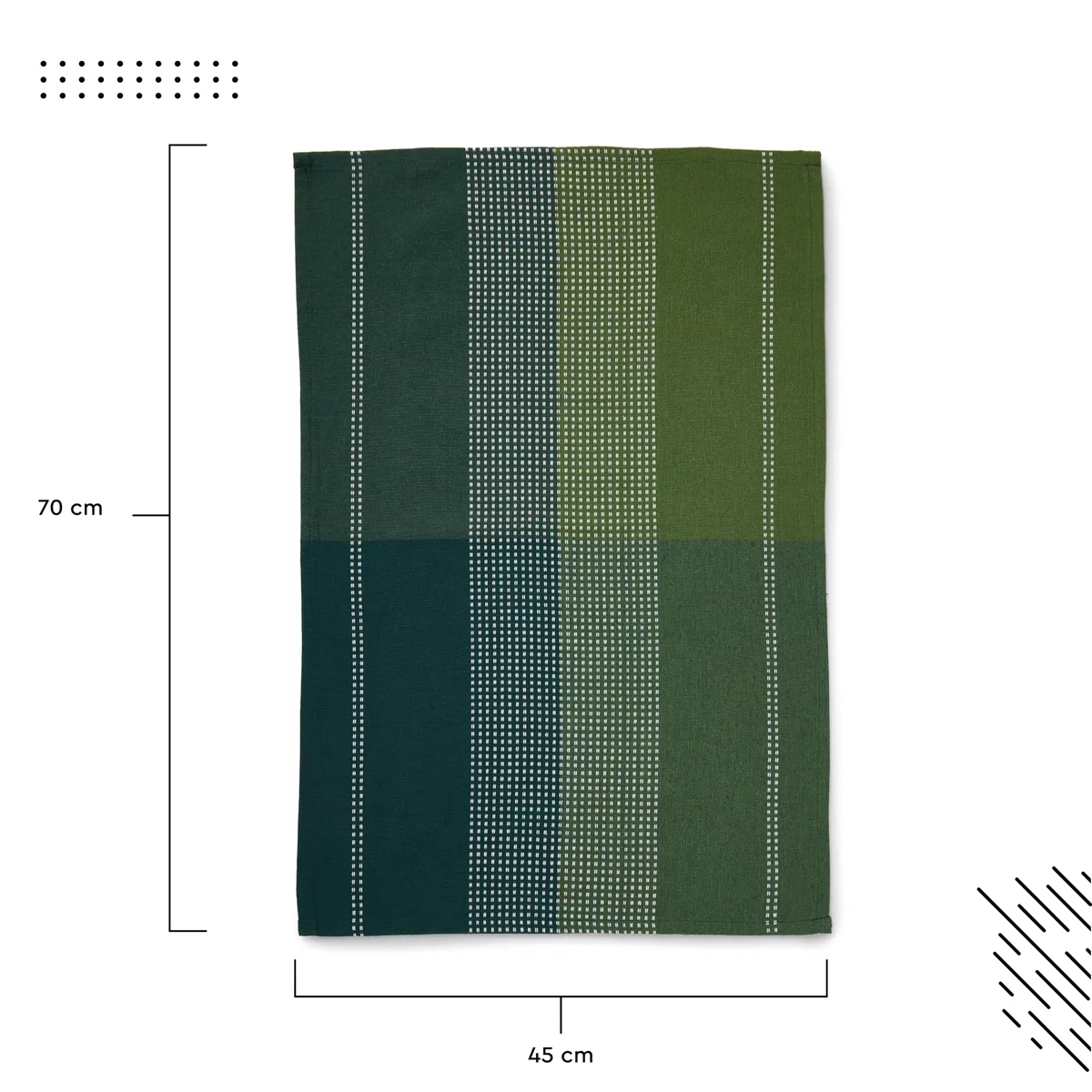 Encasa XO Set di Asciugamani da Cucina in Cotone - Tovaglioli da Tè e Panni da Cucina Super Assorbenti 70x45 cm per Lavare, Asciugare i Piatti e Pulire - Confezione da 4 - Verde