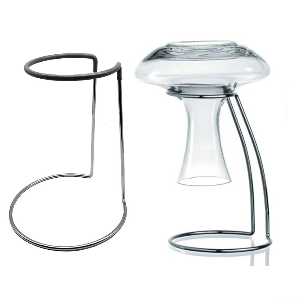 DAZZLEEX Supporto scolapiatti per decanter, caraffa in vetro in acciaio al carbonio per superficie cromata + PVC per hotel/bar/ristorante