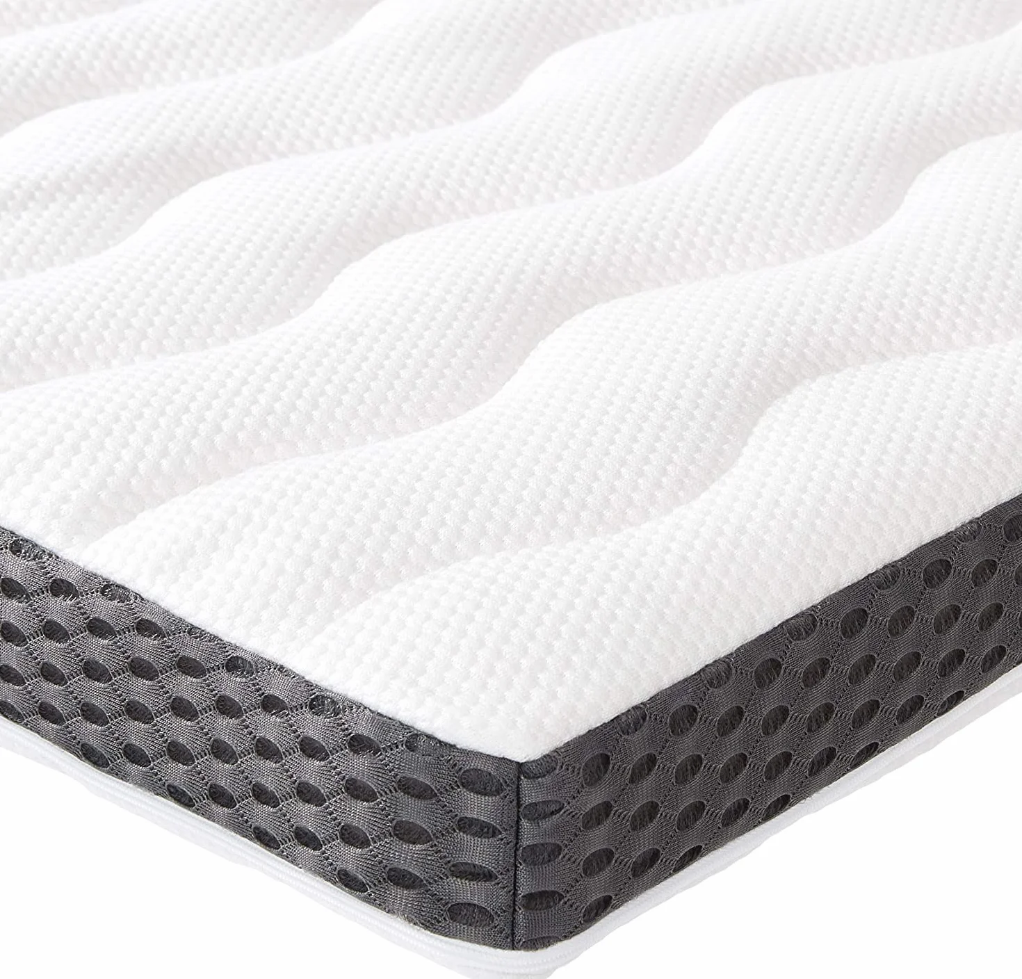 Amazon Basics Topper Matrimoniale 160 x 190 cm in Memory Foam Morbido, 7 cm Coprimaterasso, Bianco