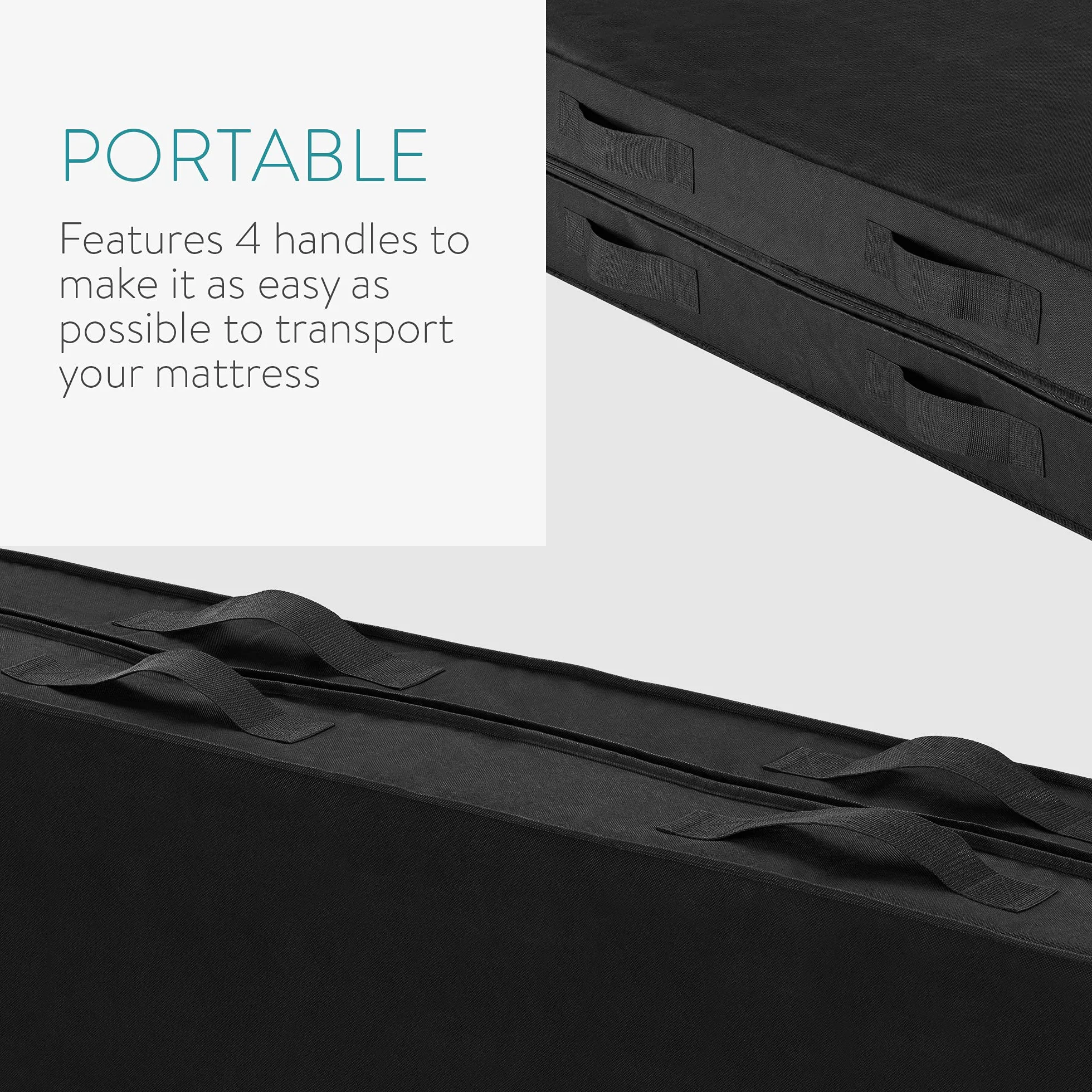 Navaris Custodia Materasso Letto Singolo 90x200x25cm - Cover Coprimaterasso con Cerniera e Manici - Sacco Protezione Materassi per Stoccaggio Trasloco