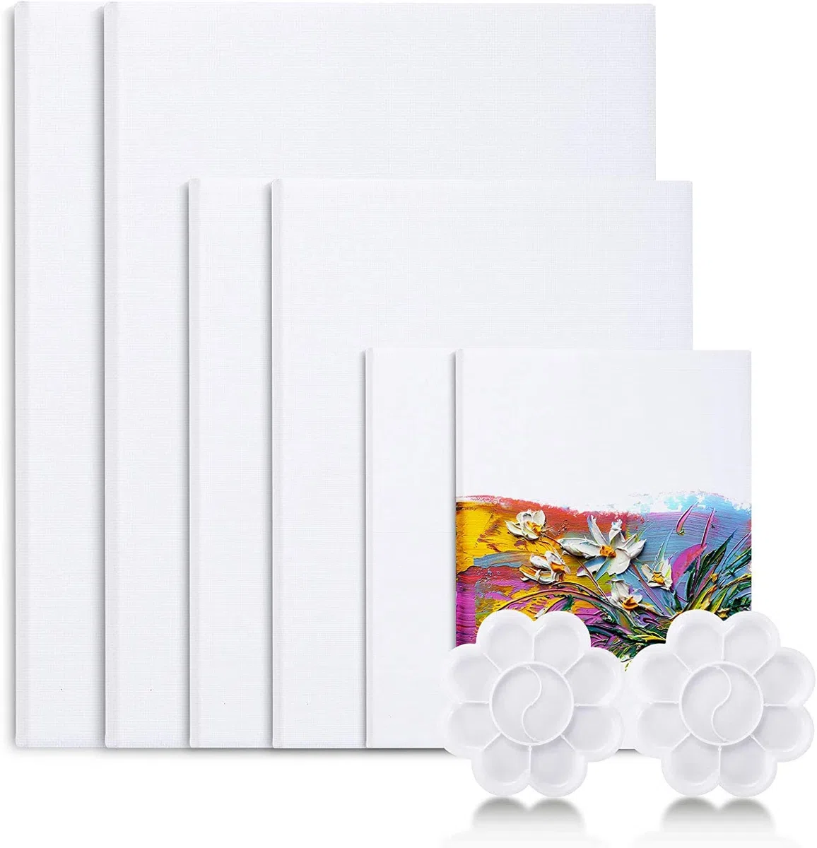 Tele Per Dipingere, 6 PCS Art, Tela Bianca, Dimensioni Assortite, Telaio Barella Acrilico Pittura Ad Olio Tavola 100% Cotone Pannelli Di Tela.