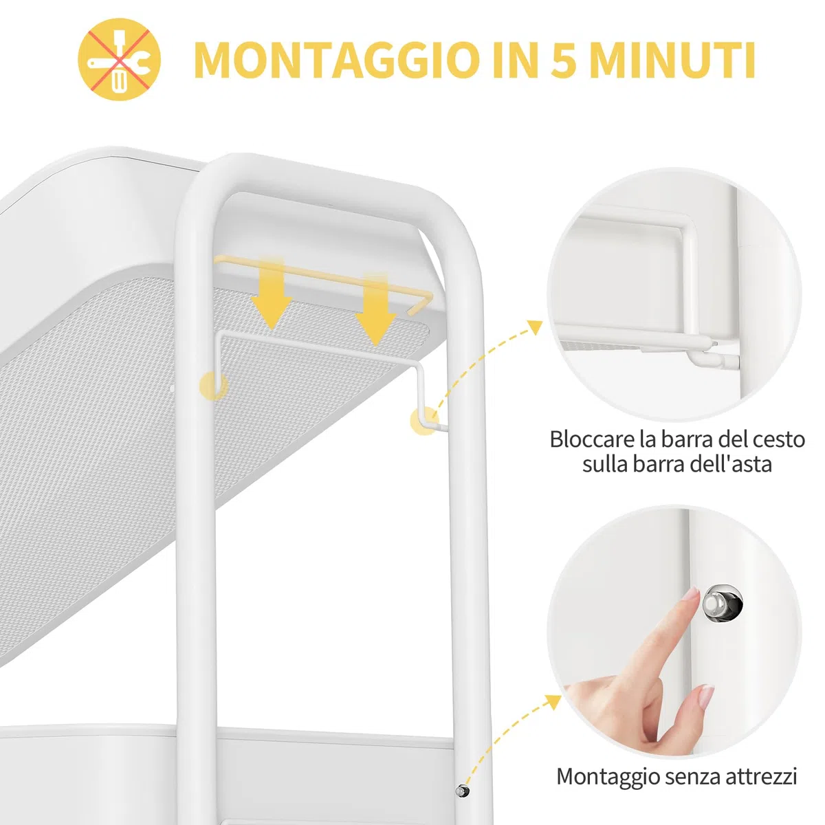 Urackify Carrello portaoggetti per varie applicazioni, carrello in metallo a 3 livelli con pannelli forati fai da te, cesti e ganci per riporre extra in cucina, bagno, ufficio, aula e altro ancora,
