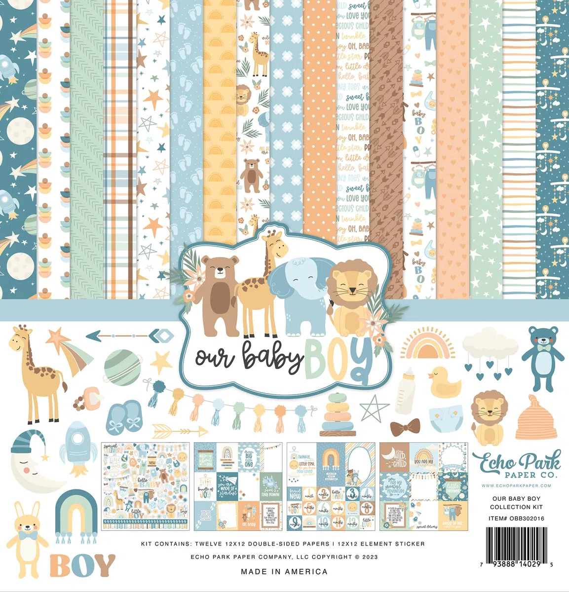 Echo Park Collection Kit 12"X12"-Our Baby Boy